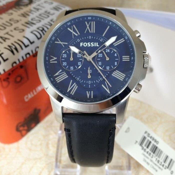 Jam Tangan Pria Fossil FS4990 & FS 4990 Silver Original Fullset 4.5MM