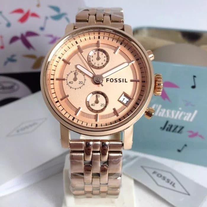 Jam Tangan Wanita Merk Fossil ES 3380 & ES3380 Original Fullset 3.6 MM