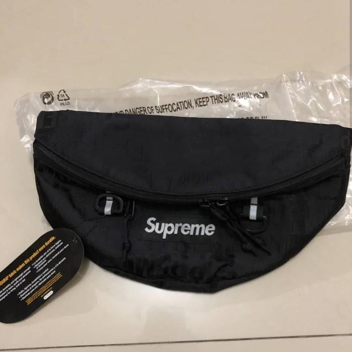 SUPREME SS19 WAISTBAG Black Red BNWT 100%ORIGINAL AUTHENTIC waist bag