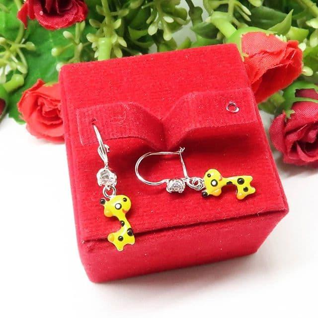 BCAA018 ANTING ANAK BAYI BALITA GIRAFFE PERAK SILVER 925 LAPIS EMAS
