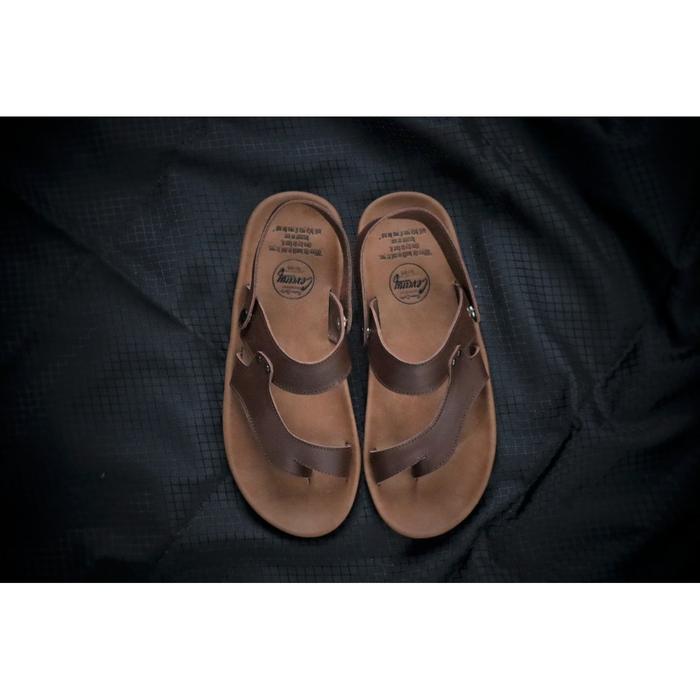 SANDAL CASUAL PRIA CEVANY RIOT COKLAT KULIT