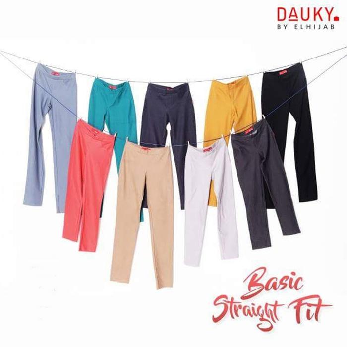 Dauky Straight Fit Pants 4XL Orange / Celana Bawahan Wanita / Legging Olahraga Polos Strech