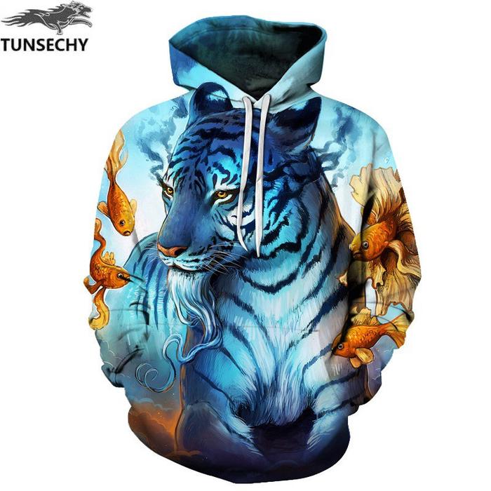 Jaket Jacket Switer Sweater Hoodie 3D Tiger Macan Harimau Fullprint