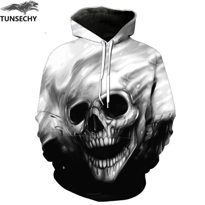 Jaket Jacket Switer Sweater Hoodie 3D Skull Skeleton Tengkorak 3
