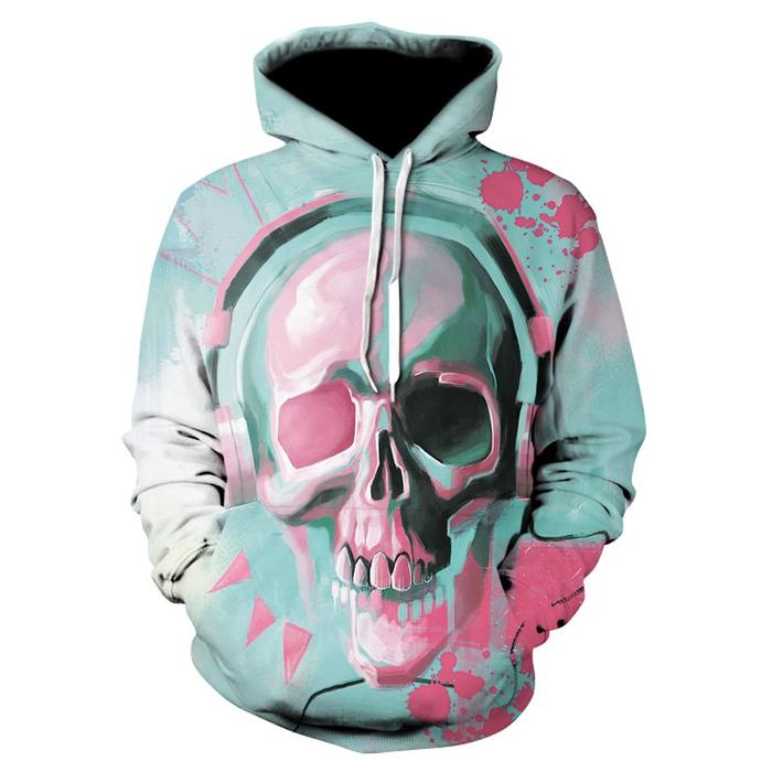 Jaket Jacket Switer Sweater Hoodie 3D Skull Skeleton Tengkorak 6