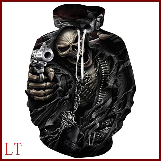 Jaket Jacket Switer Sweater Hoodie 3D Skull Tengkorak Fullover 8