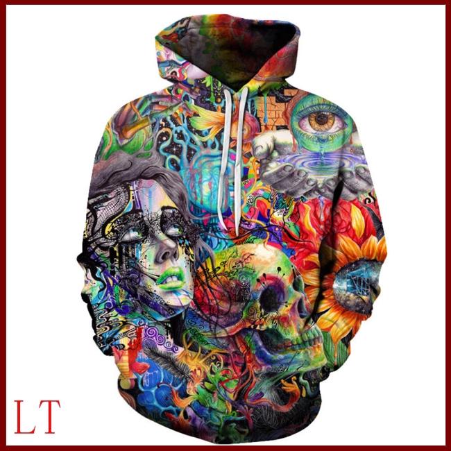 Jaket Jacket Switer Sweater Hoodie 3D Skull Tengkorak Cat Fullover 7