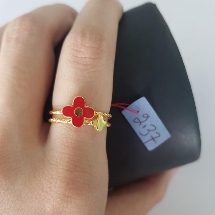 Cincin Emas asli model lilit love