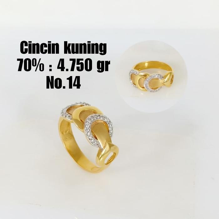Cincin Emas / Mas Kuning 70% Berat 4.750 Gram No.14..