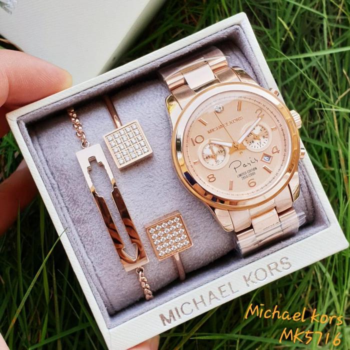 Promo !!! Jam Tangan Merek Michaell---Kors MK 5716 Original Fullset