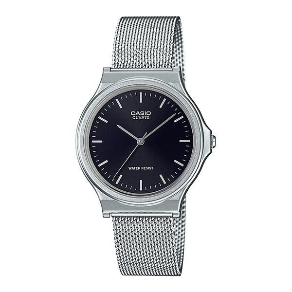 Casio Analog Jam Tangan Unisex Rantai Pasir Silver MQ-24M-1E Original