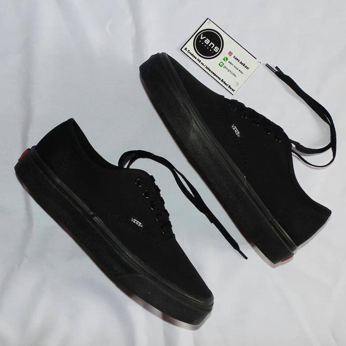 Vans Authentic Full Black Premium Waffle EHC / Vans Premium Murah