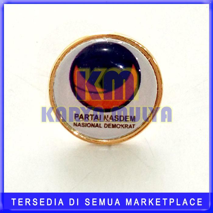 Pin Partai Nasdem - Pin Logo Nasional Demokrat Ukuran 2 Cm - KM
