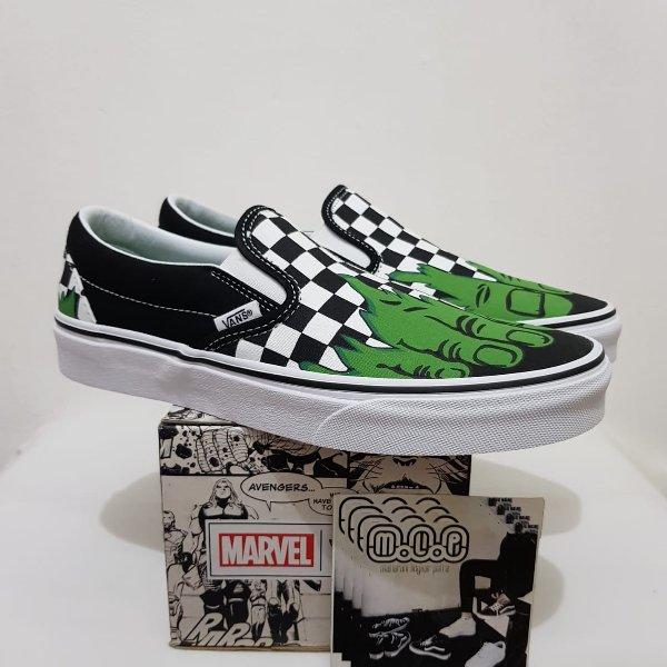 Vans slip on Marvel HULK Checkerboard Original not black white old sko