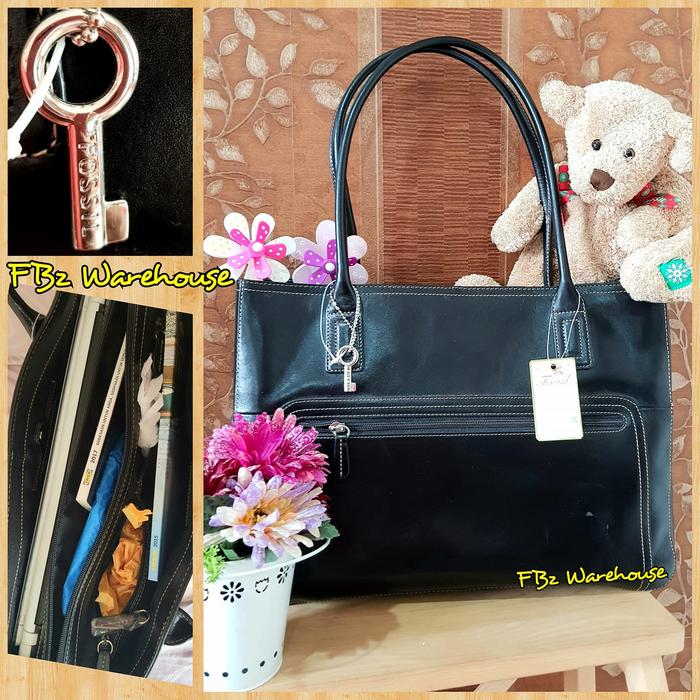 Fossil tas kerja dan laptop black