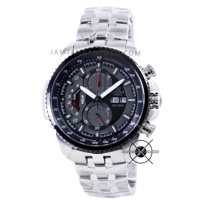 Jam Tangan Casio Edifice EF-558D-1AV EF558 EF-558 Silver Hitam Ori BM