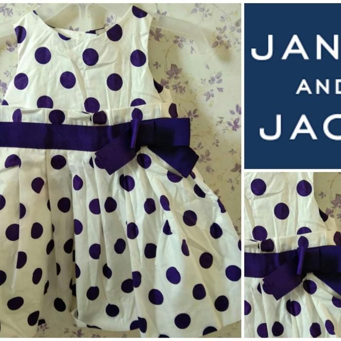 dress baby girls merk janie and jack sisa ekspor (purple polkadot)