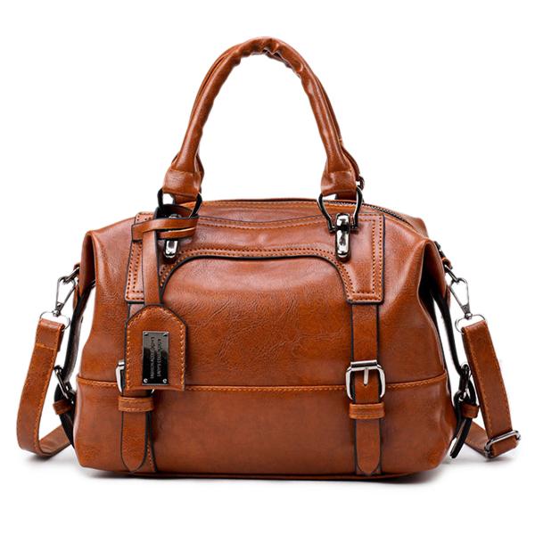 NEW ! Vintage PU Boston Handbag Shoulder Bags Crossbody Bags For
