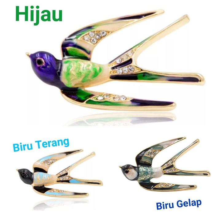 BR1112 Bros Burung Walet Sriti Cawu Bird bross brooch