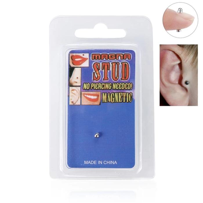 body piercing fake palsu magnet cartilage anting pria laki teling pipi