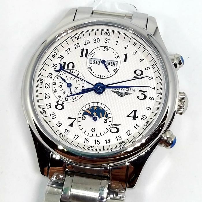 Jam tangan GUANQIN Automatic Mechanical Waterproof Calendar Moonphase