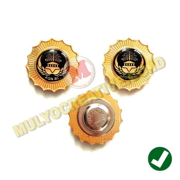 Lencana ASN RI Golongan II - Pin ASN Korpri Magnet Warna Hitam