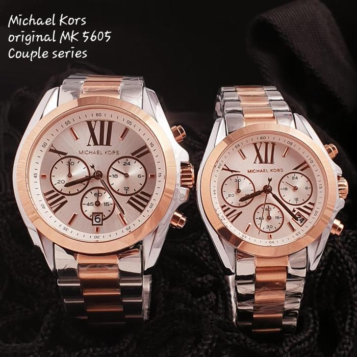 Jam Couple Merek Michaell---Kors Type MK 5605 Stainless Original