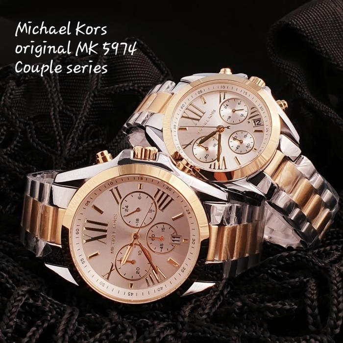 Jam Couple Merek Michaell---Kors Type MK 5974 Stainless Steel Original