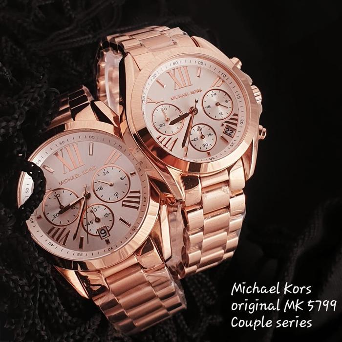 Jam Couple Merek Michaell---Kors Type MK 5799 Stainless Steel Original