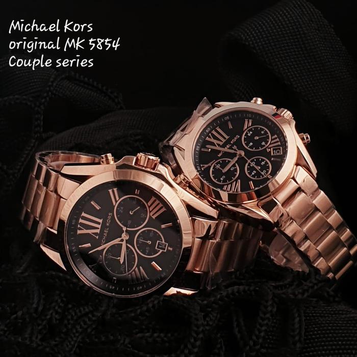 Jam Couple Merek Michaell---Kors Type MK 5854 Stainless Steel Original