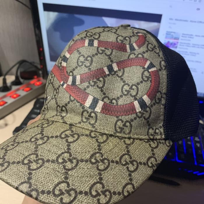 GUCCI KING SNAKE GG SUPREME BASEBALL CAP 100% ORIGINAL
