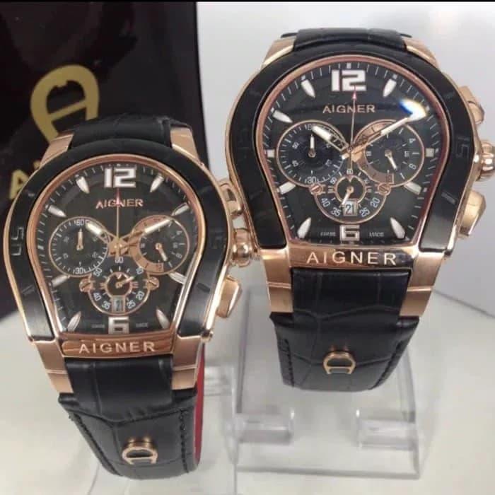 Harga Promo! Jam Tangan Couple Aigner Original Leather New Model A2178