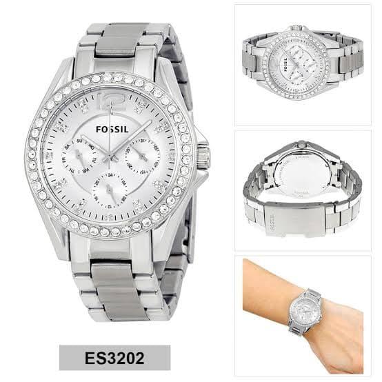Jam Wanita Merek Fossil ES 3202 & ES3202 Stainless Original 3.7cm