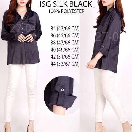 Kemeja Isuga Silk Black Branded
