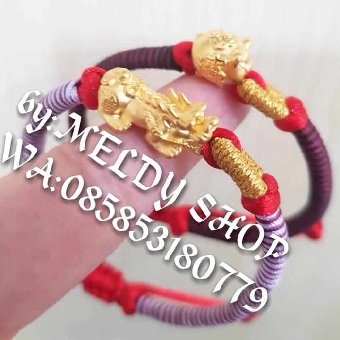 EMAS HONGKONG HK pixiu jilin naga gelang tali china merah Bracelets