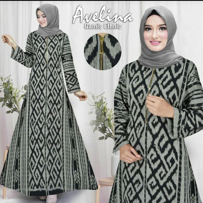 gamis tenun silver