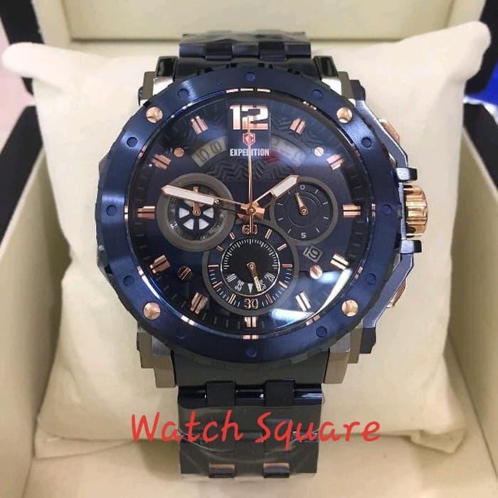 Jam Tangan Pria Expedition Original E6402M Blue Rosegold