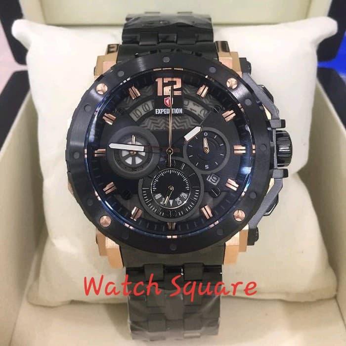 Jam Tangan Pria Expedition Original E6402M Black Rosegold