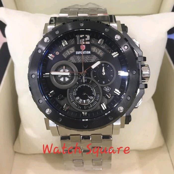 Jam Tangan Pria Expedition Original E6402M Black Silver