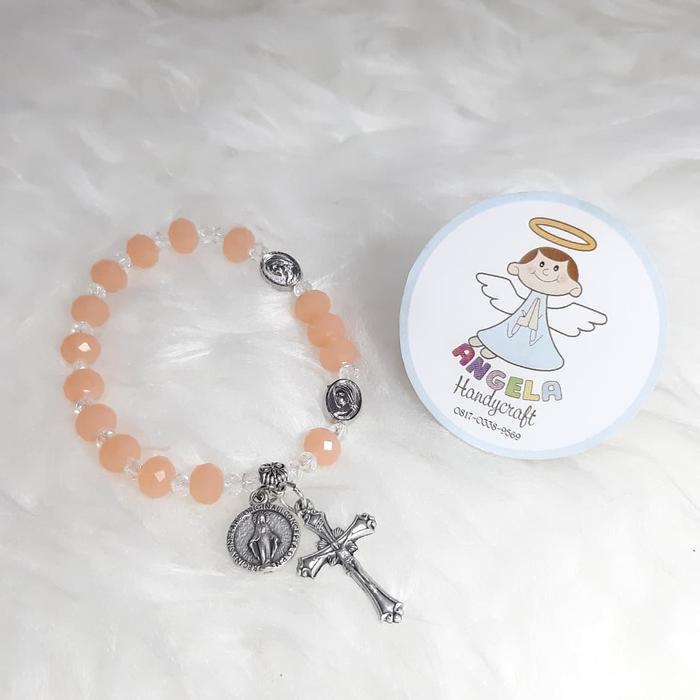 gelang rosario kristal perak