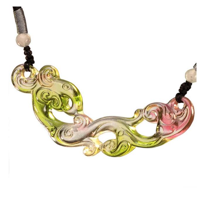 liuli crystal art necklace pendant phoenix backward glance at clear clouds