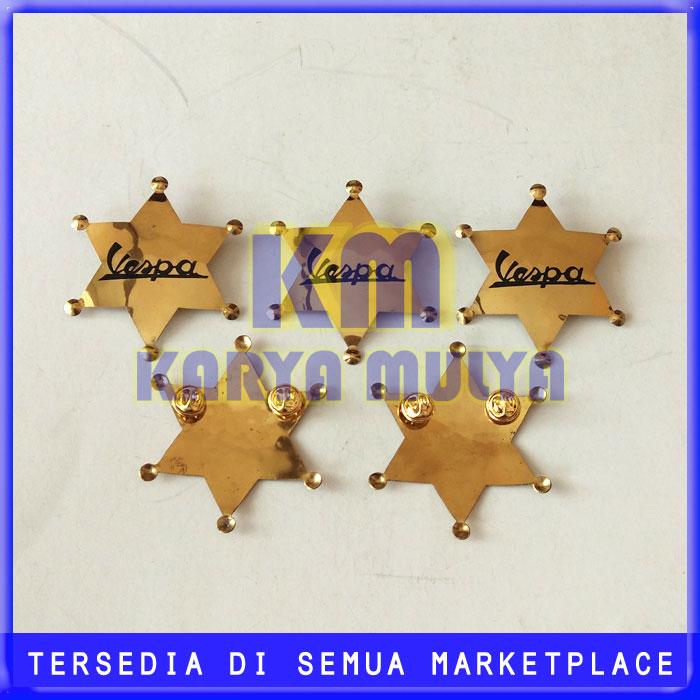 Pin Bross Vespa Ukuran 7X6 Cm - Pin Bahan Logam Kuningan - KM