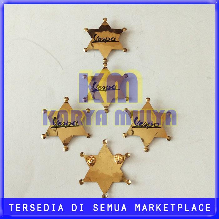 Bross Pin Ukuran 7X6 Cm - Pin Bahan Kuningan Logo Vespa - KM