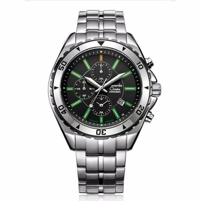 Jam Tangan Pria Alexandre Christie AC 9214 Tritium Silver Original