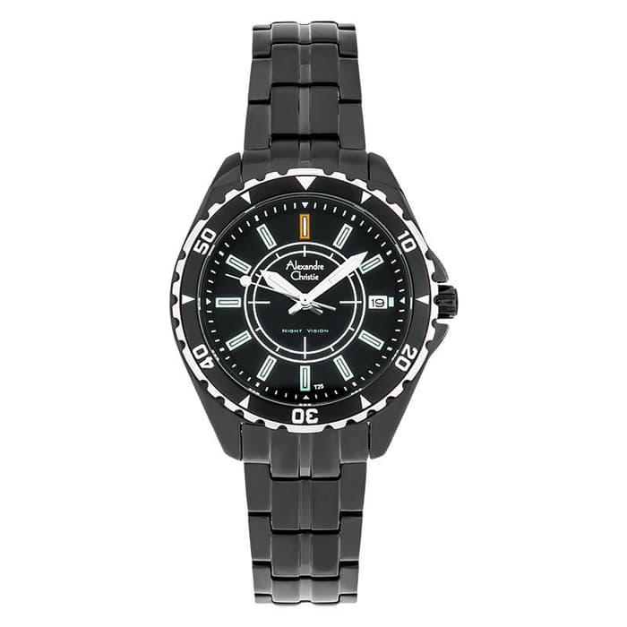 Jam Tangan Wanita Alexandre Christie AC 9215 Tritium Hitam Original