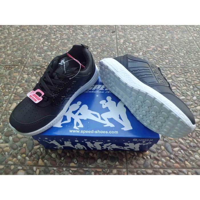 Sepatu Sekolah Speed Miracle Bradly (Black/White)