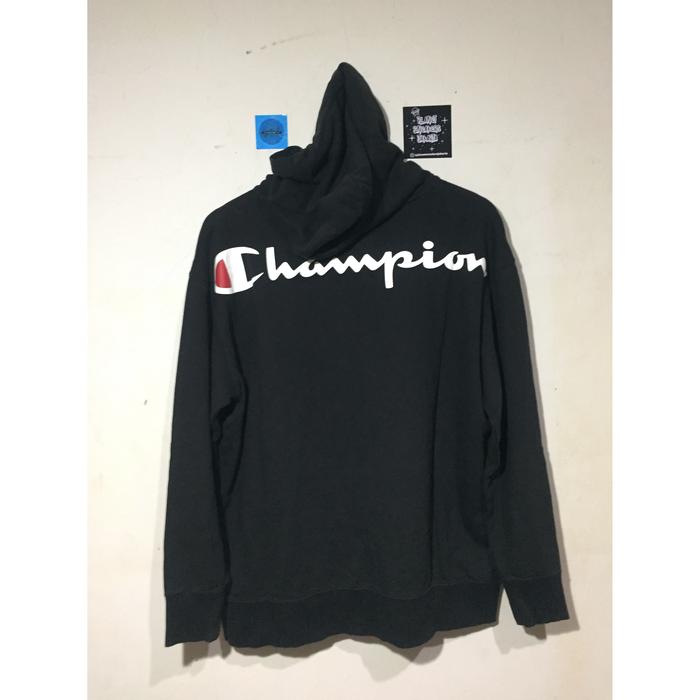 Hoodie Champion Black Script Logo Back print Original (BNIP)