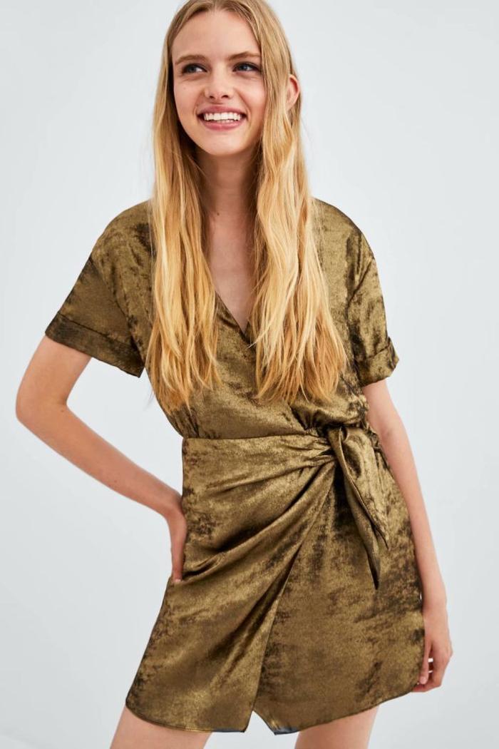 Mini Dress Korea Sexy Gold Sheet (S) Import