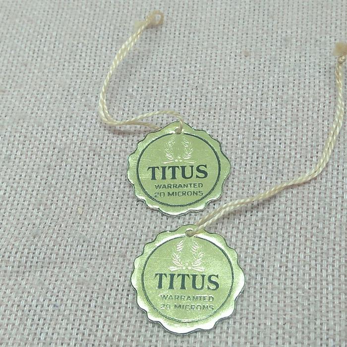 Titus Gold hang tag label merk jam tangan antik solvil et titus swiss