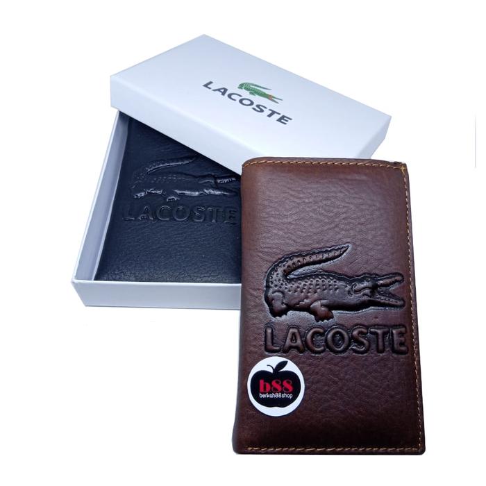 Dompet Kulit Pria Lacoste Model Tanggung 3/4 Bahan Kulit Sapi Murah